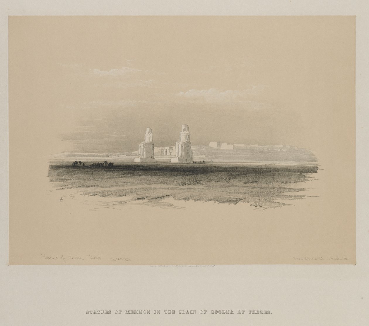 Egypt and Nubia, Volume I: Statues of Memnon, Thebes by Louis Haghe