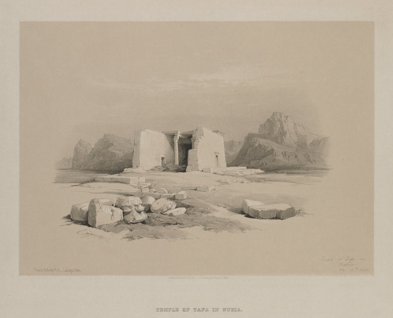 Egypt and Nubia, Volume I: Temple at Tafa in Nubia by Louis Haghe