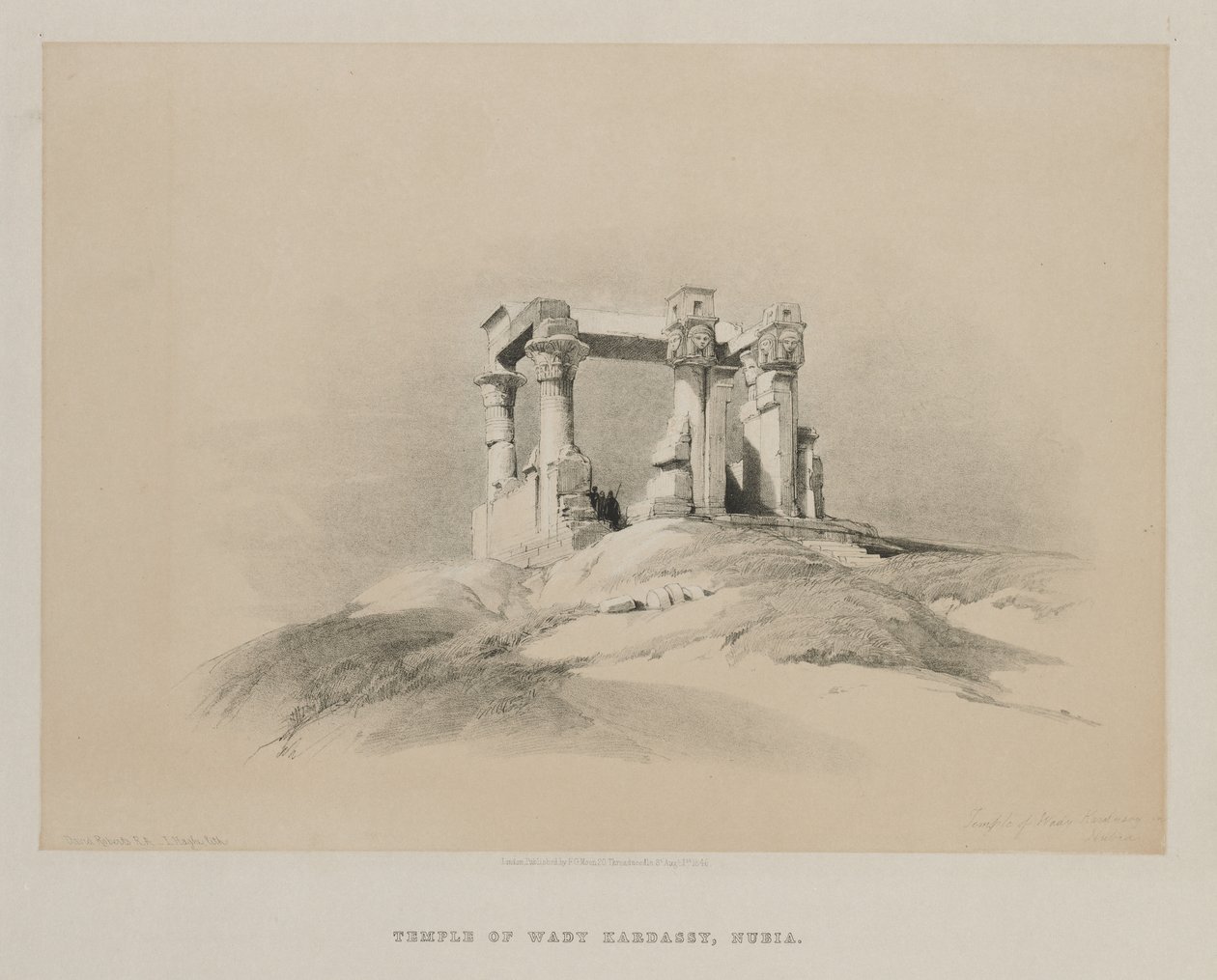 Egypt and Nubia, Volume I: Temple of Wady Kardassy in Nubia, 1846 by Louis Haghe