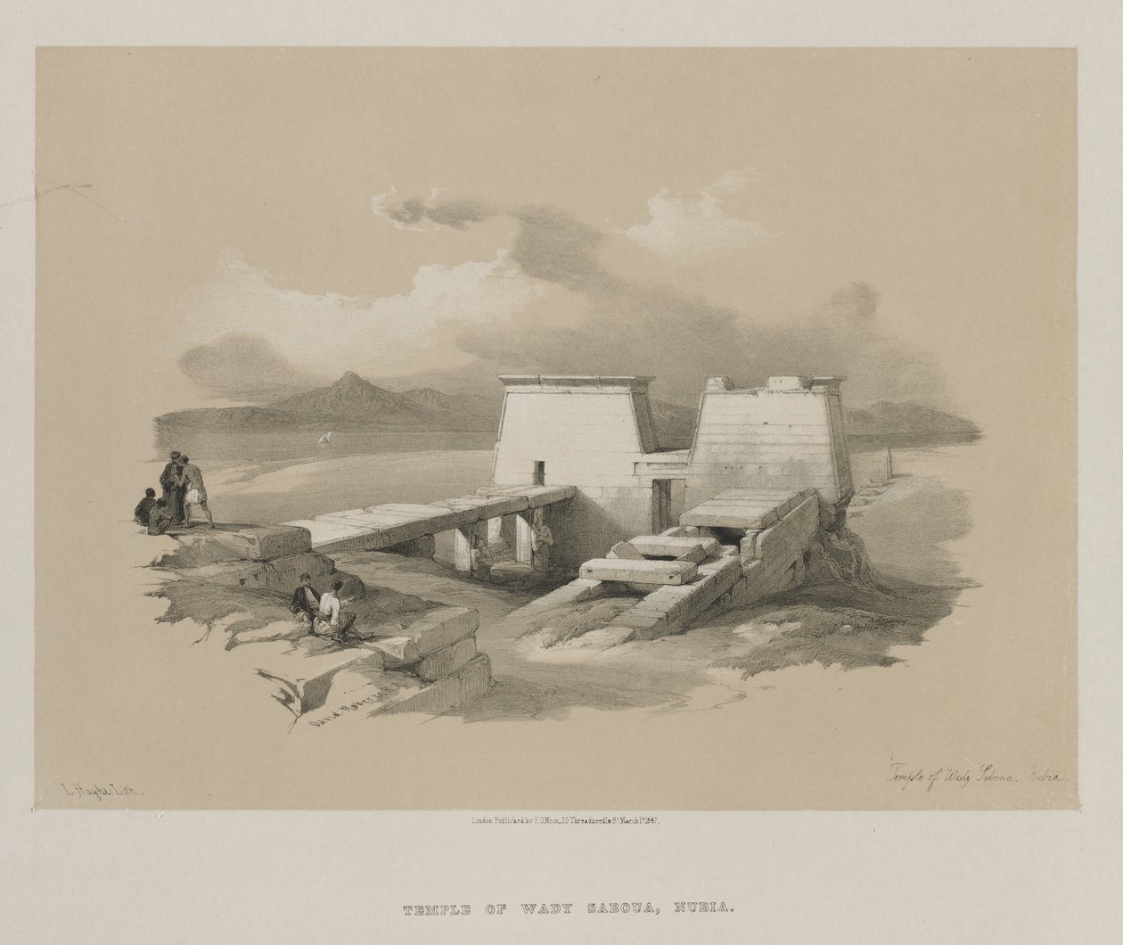 Egypt and Nubia, Volume I: Temple of Wady Saboua, Nubia by Louis Haghe