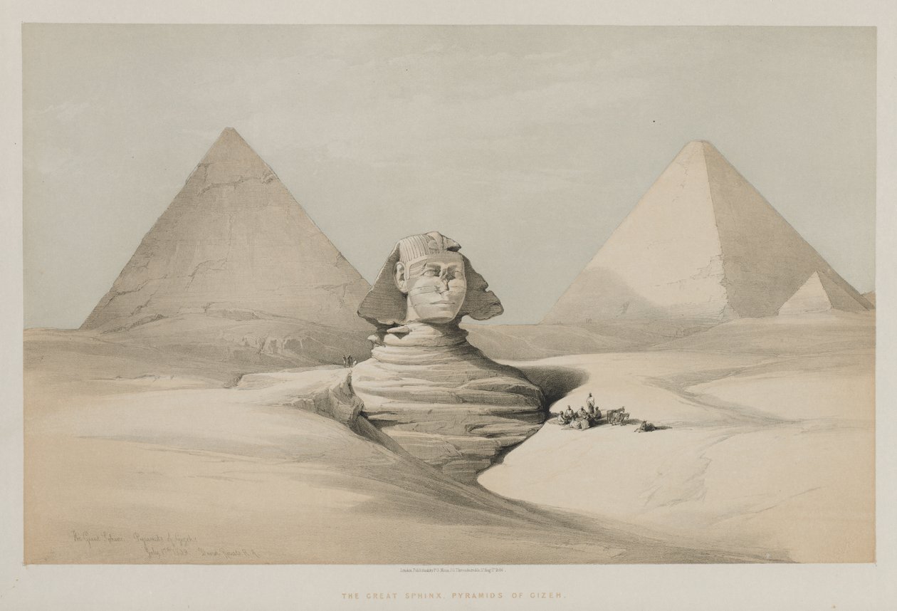 Egypt and Nubia, Volume I: The Great Sphinx, Pyramids of Giza, 1846 by Louis Haghe