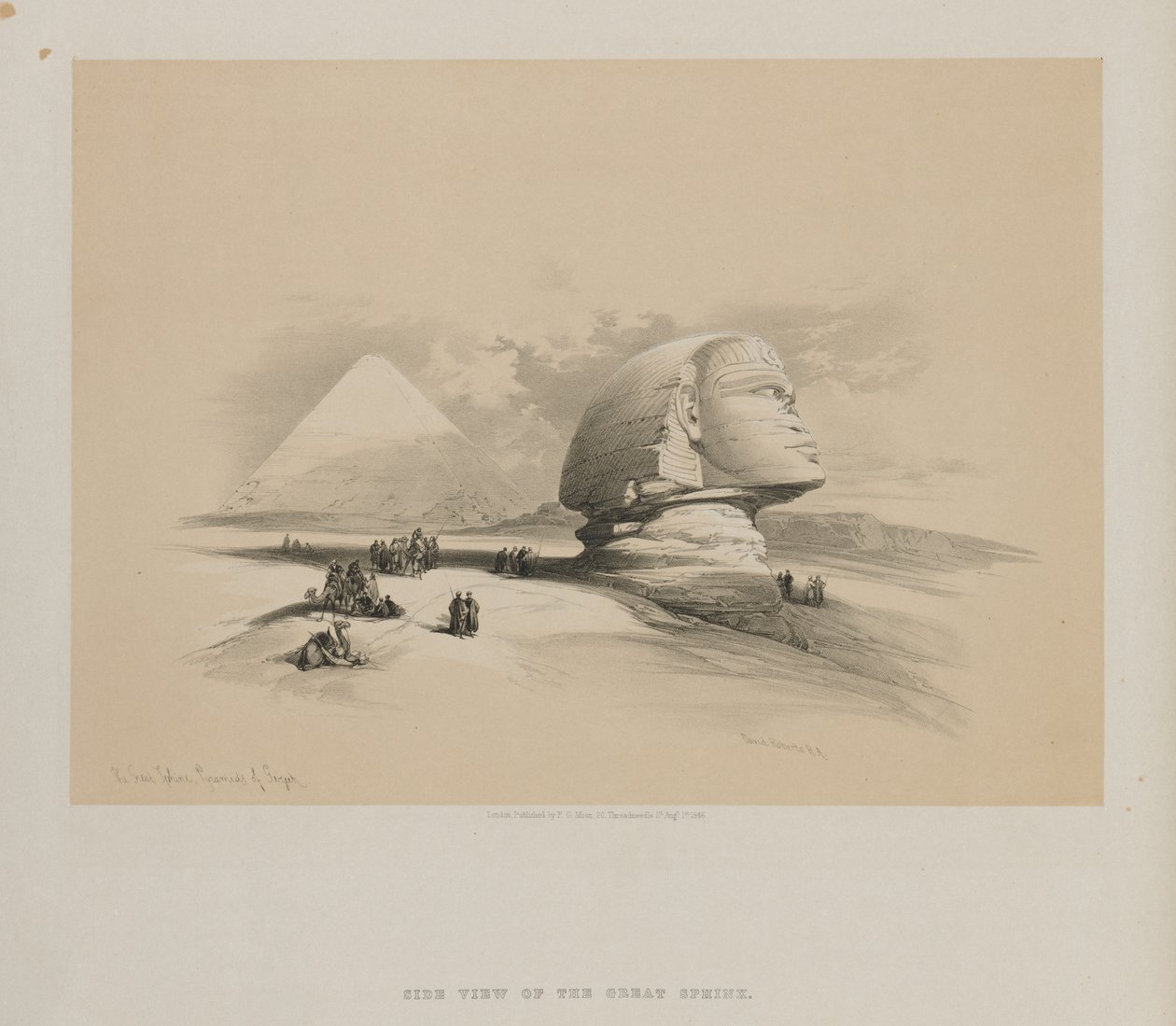 Egypt and Nubia, Volume I: The Great Sphinx, Pyramids of Gezeeh, 1846 by Louis Haghe