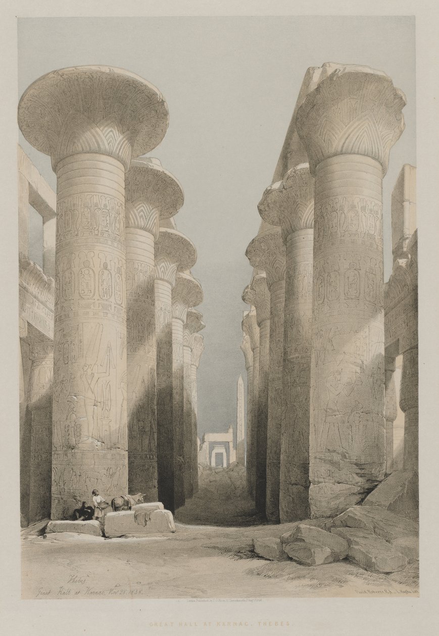 Egypt and Nubia, Volume I: Thebes, Great Hall at Karnac by Louis Haghe
