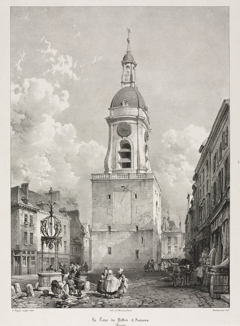 Picturesque and Romantic Travels in Old France, Picardie: The Belfry Tower of Amiens by Louis Haghe