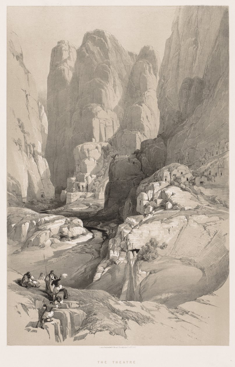 The Holy Land, Syria, Idumea, Arabia, Egypt & Nubia Vol. III: Entrance to Petra, 1842 by Louis Haghe