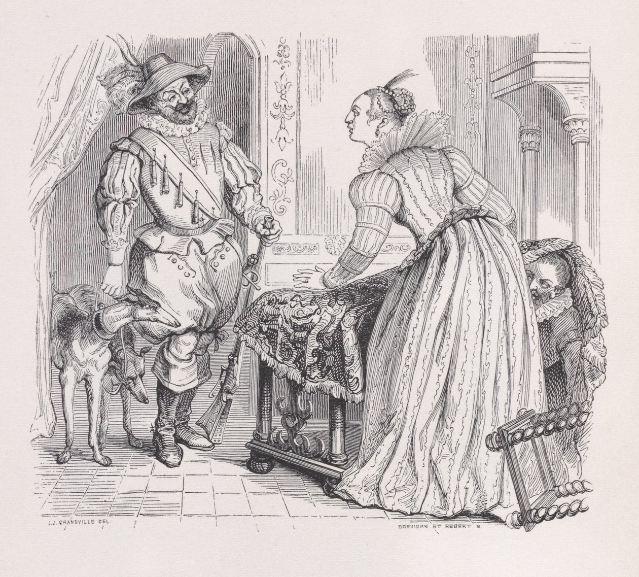 The Hunt from The Complete Works of Béranger, 1836 by Louis Henri Brevière, Cesar Auguste Hebert