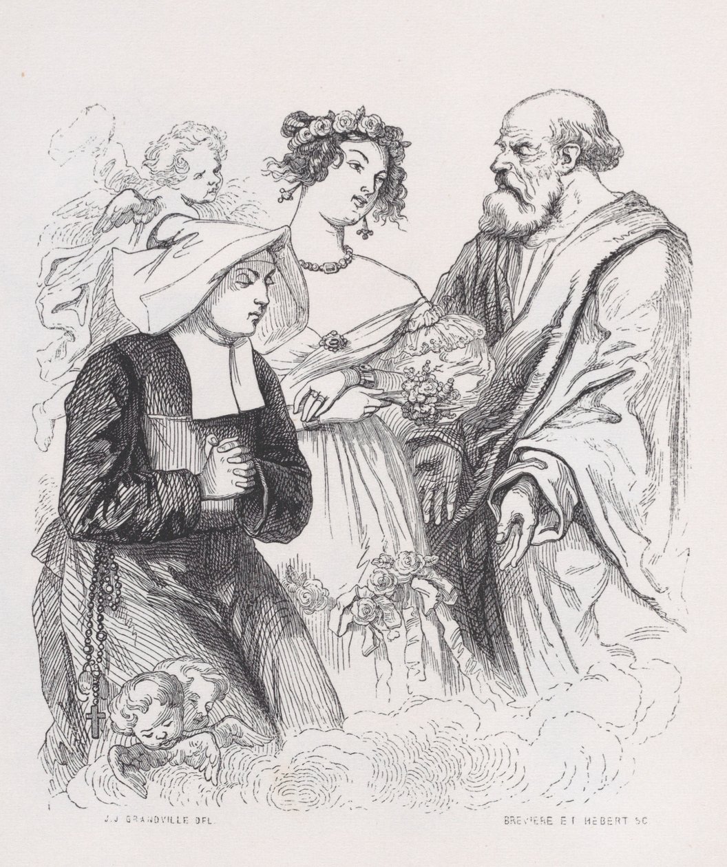 The Two Sisters of Charity from The Complete Works of Béranger by Louis Henri Brevière, Cesar Auguste Hebert
