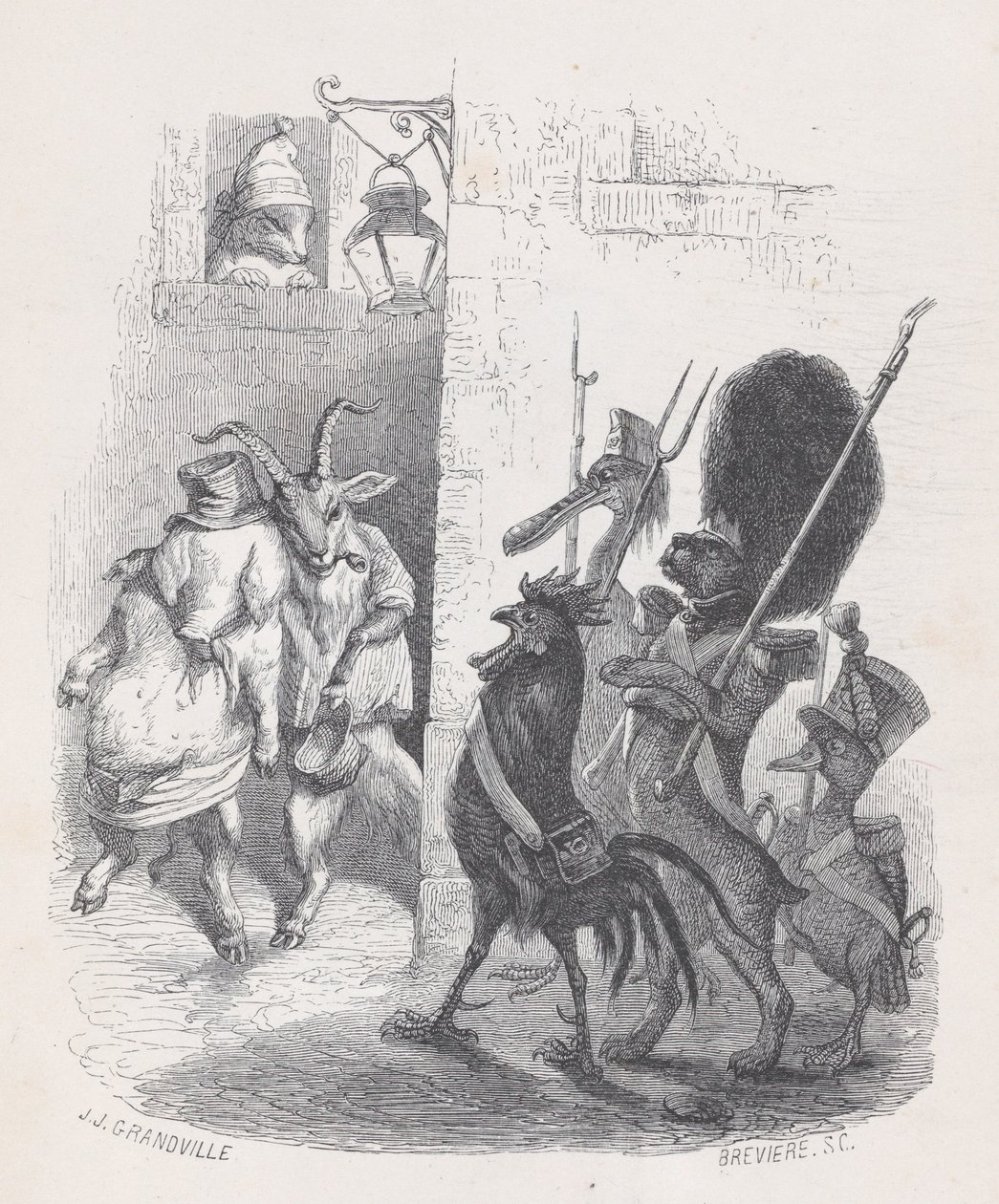 More than once, while leaving the masked ball Mr. de *** was arrested by the patrol, ca. 1837-47 by Louis Henri Brévière