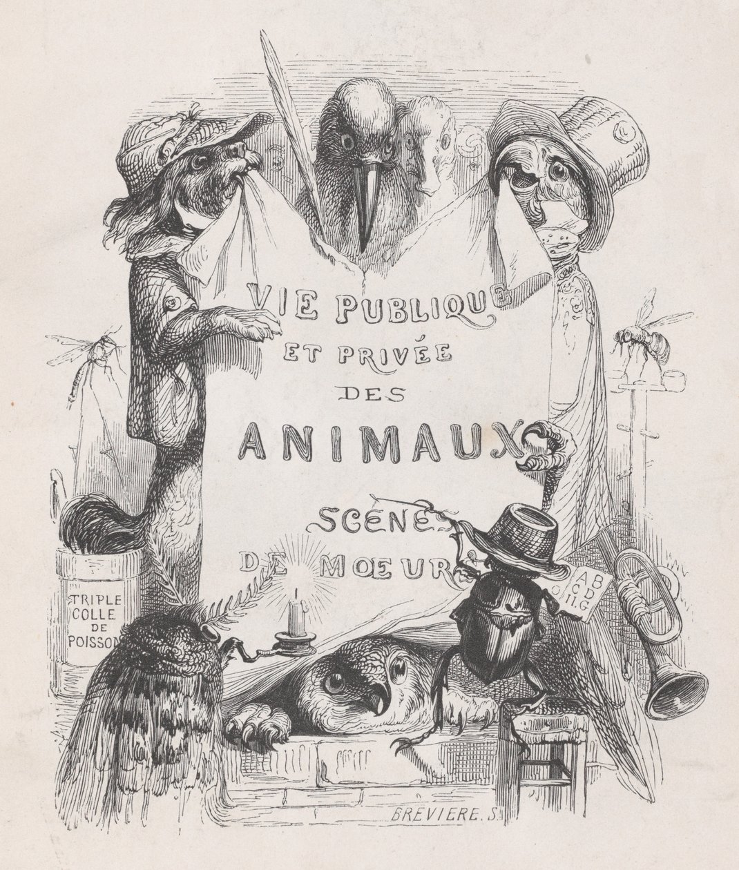 Private and Public Life of Animals, Scenes of Customs, ca. 1837-47 by Louis Henri Brévière