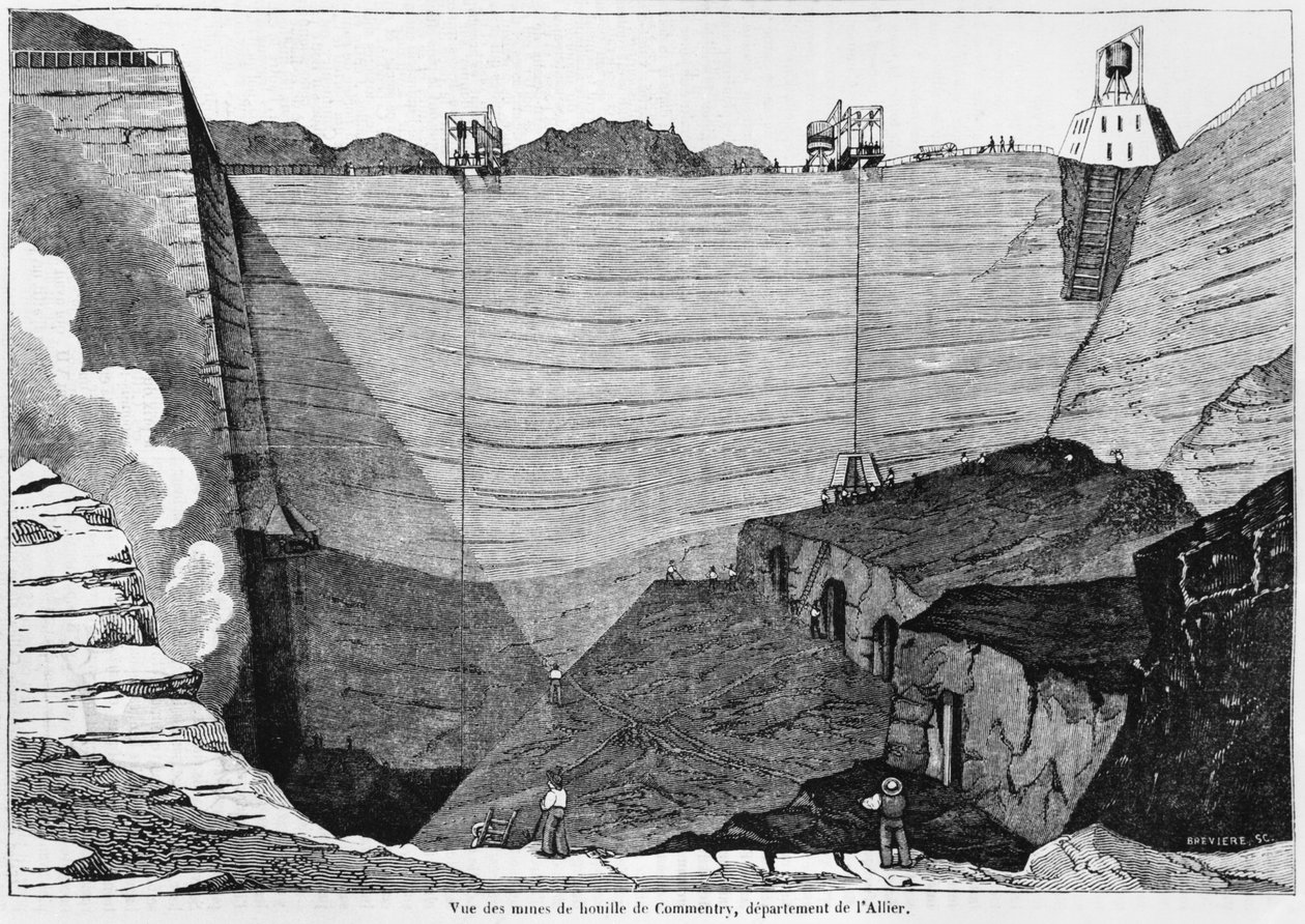 The Coal Mine at Commentry, Illustration from Le Magasin Pittoresque, 1835 by Louis Henri Brévière