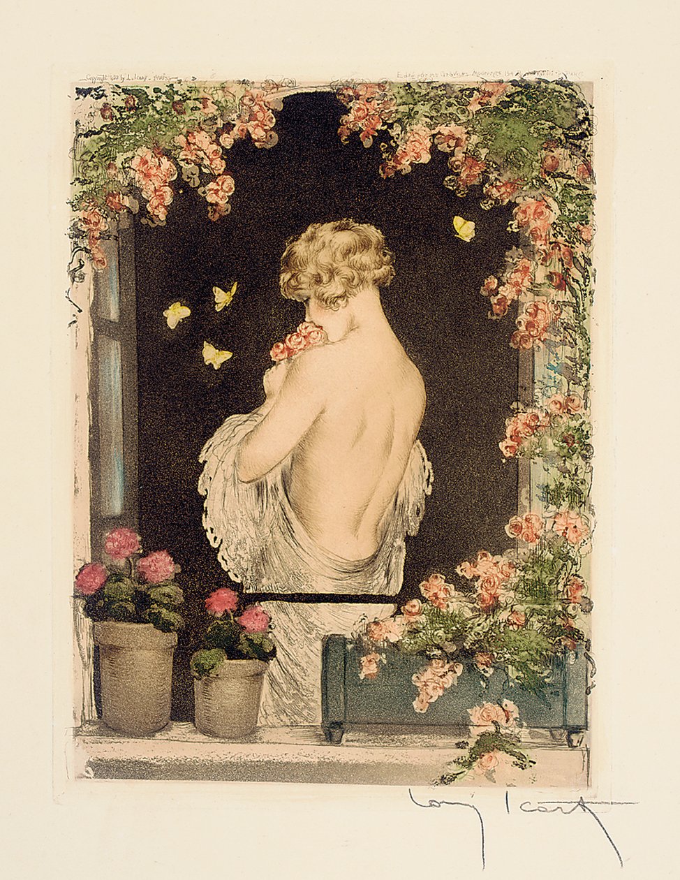 The Four Seasons: Summer, c.1928 (hand-coloured drypoint & aquatint) by Louis Icart
