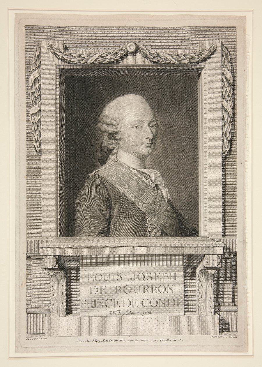 Portrait of Louis Joseph de Bourbon, Prince de Conde by Louis Jacques Cathelin