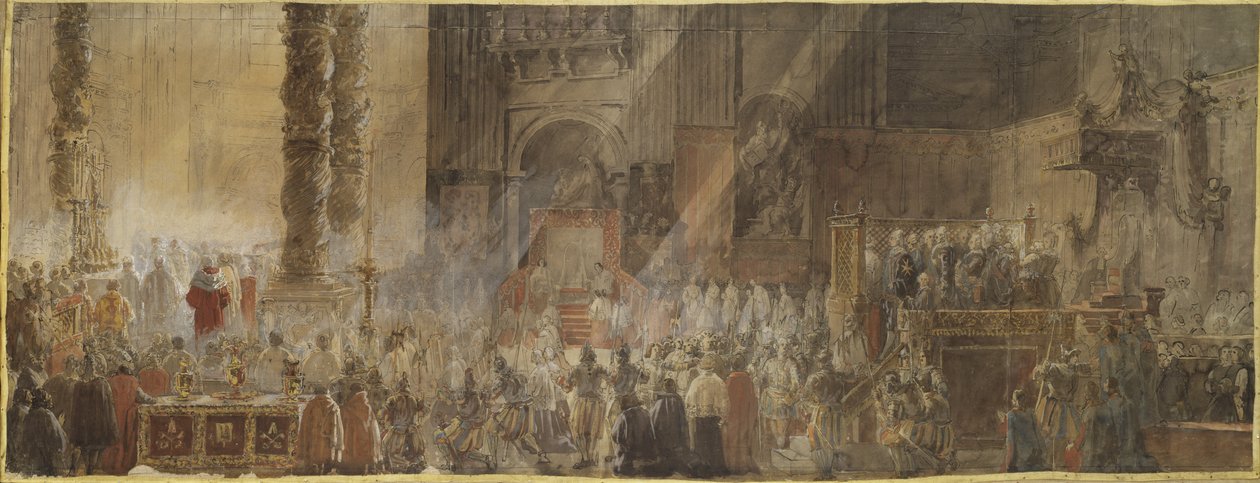 King Gustav III of Sweden Attending Christmas Mass in St Peter