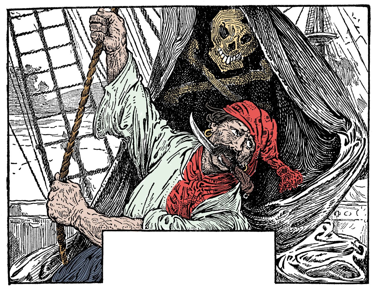 Illustration by Louis Rhead for the novel 'Treasure Island' by Robert ...