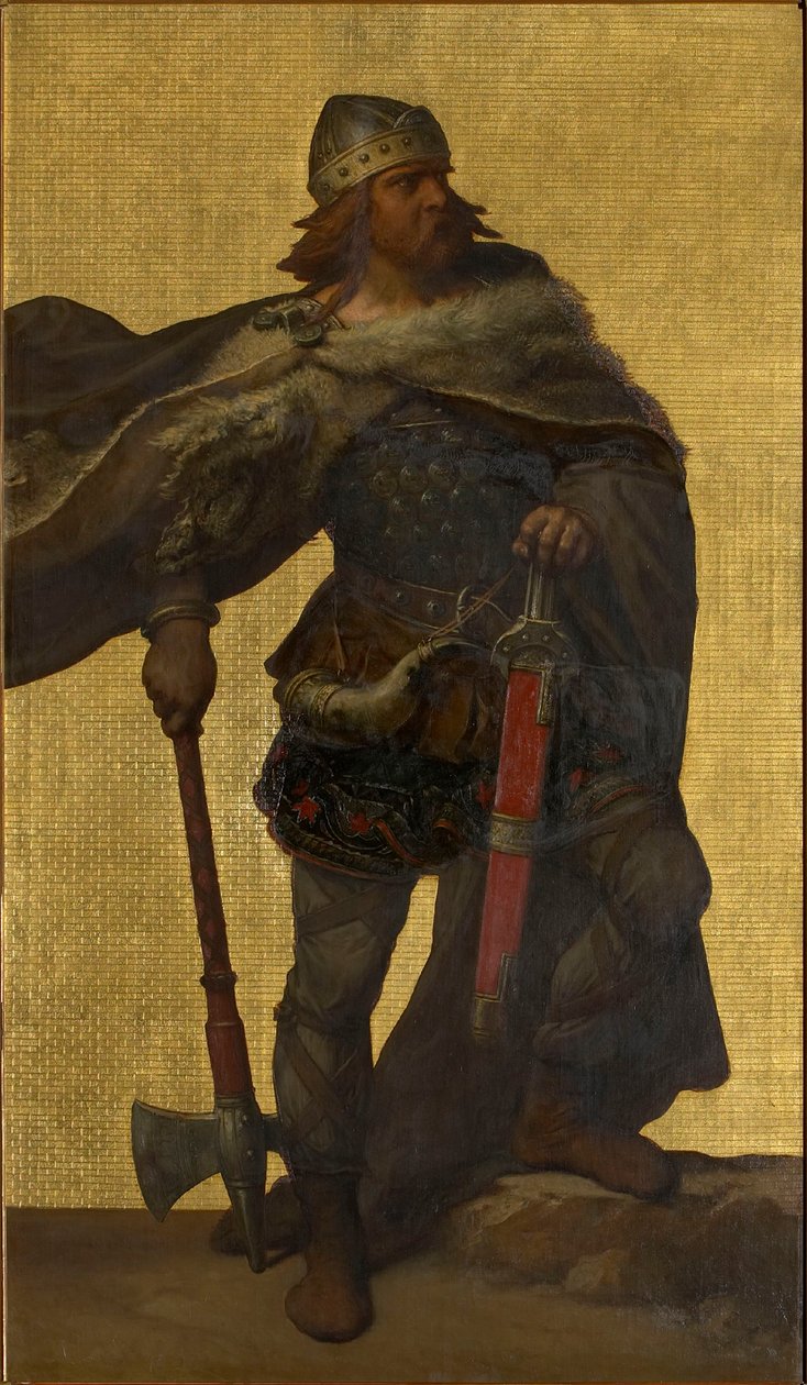 Pepin of Herstal, 1872-1877 by Louis Joseph Gallait