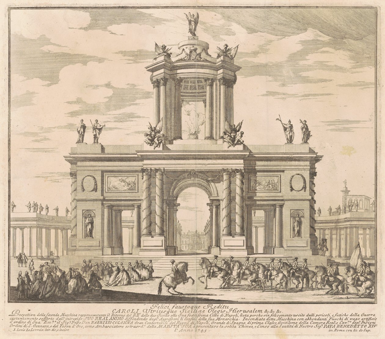 The Seconda Macchina for the Chinea of 1745: Triumphal Arch for the Return of King Charles of Bourbon to Naples by Louis Joseph Le Lorrain