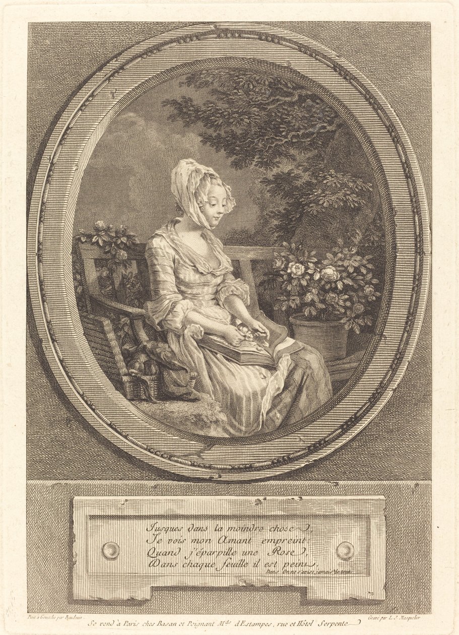 Even in the Smallest Thing by Louis Joseph Masquelier after Pierre Antoine Baudouin