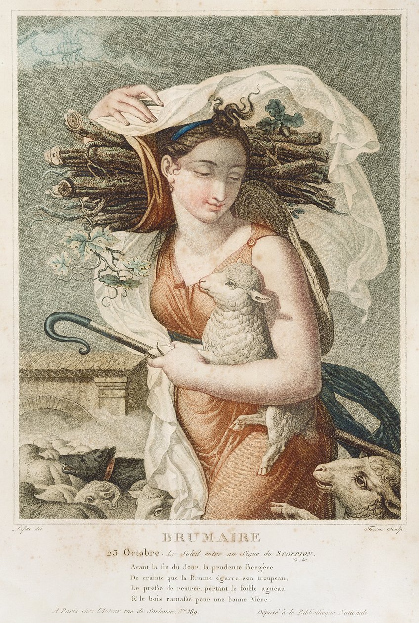 Brumaire (October-November), Second Month of the Republican Calendar, Engraved by Tresca, French, c.1794 by Louis Lafitte