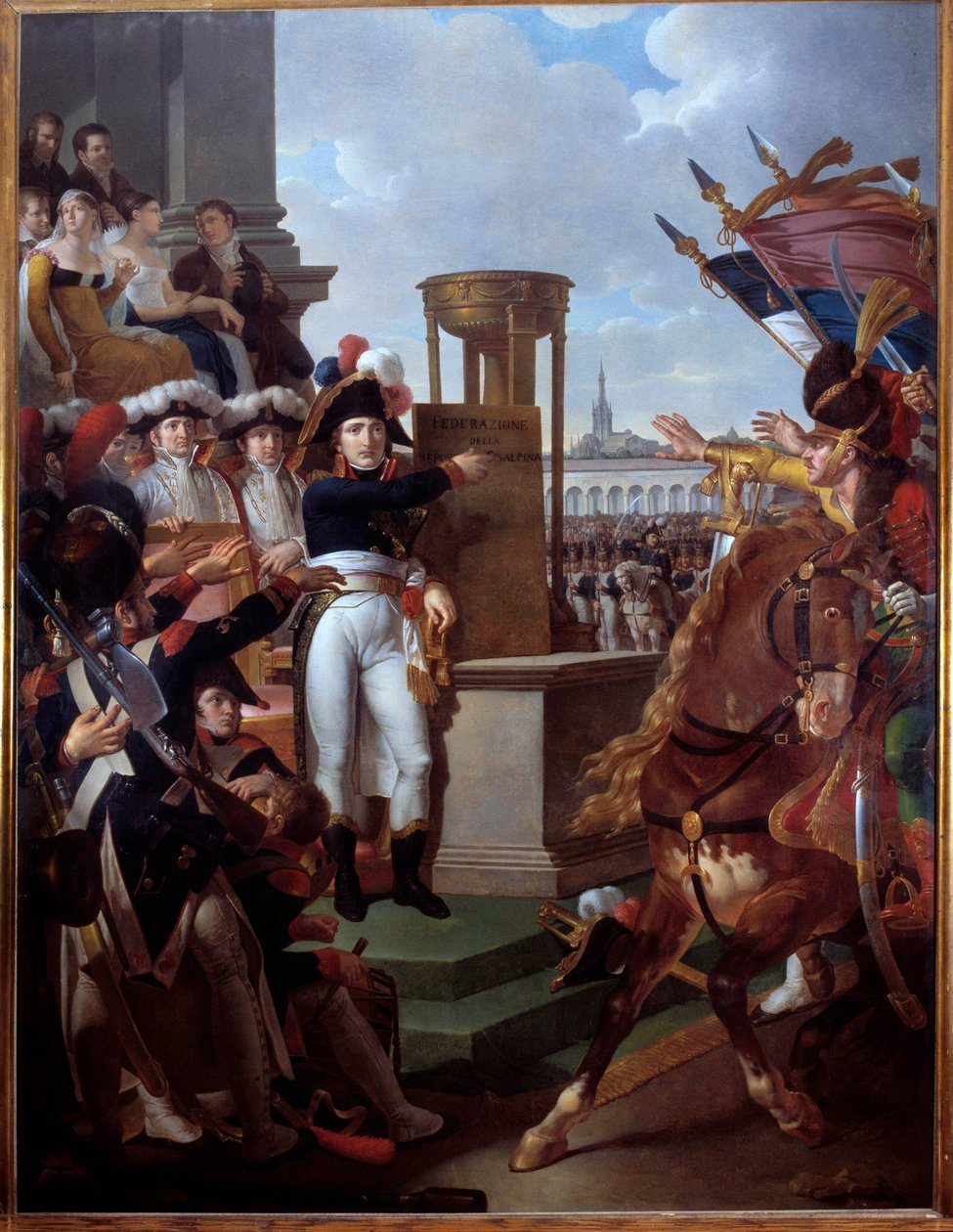 Napoleon Bonaparte Proclaiming the Cisalpine Republic in Milan 1797 by Louis Lafitte