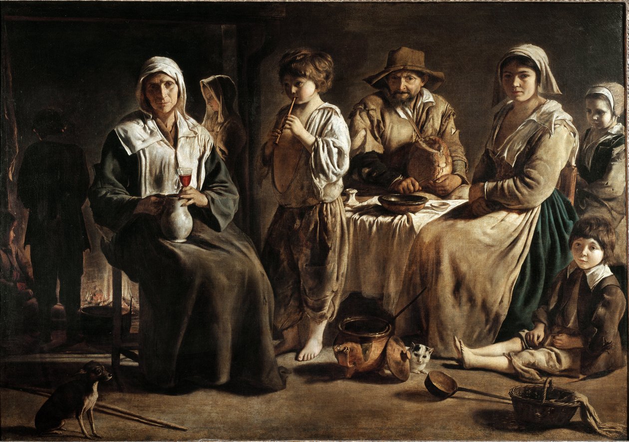 A family of peasants in an interior by Louis le Nain