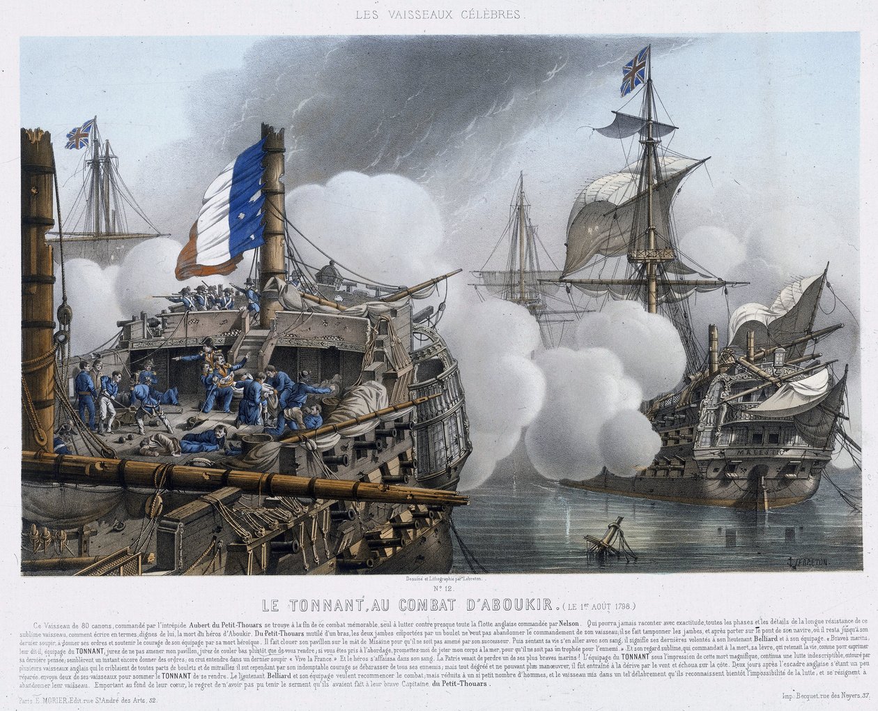 Famous ships: The Tonnant, at the Battle of Aboukir by Louis Le Breton