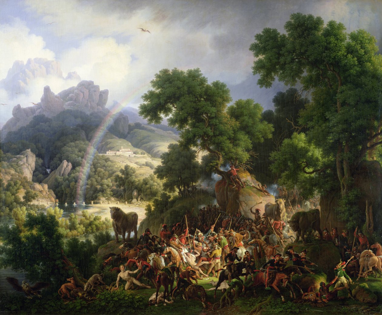 General Lejeune captured and stripped naked by Spanish guerilla troops, is rescued by Don Juan Padalea (