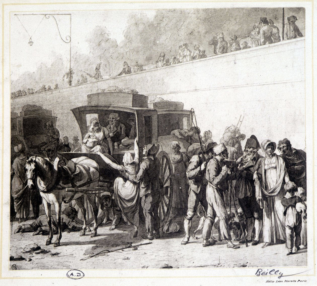 The Arrival of a Diligence (engraving) by Louis Leopold (after) Boilly