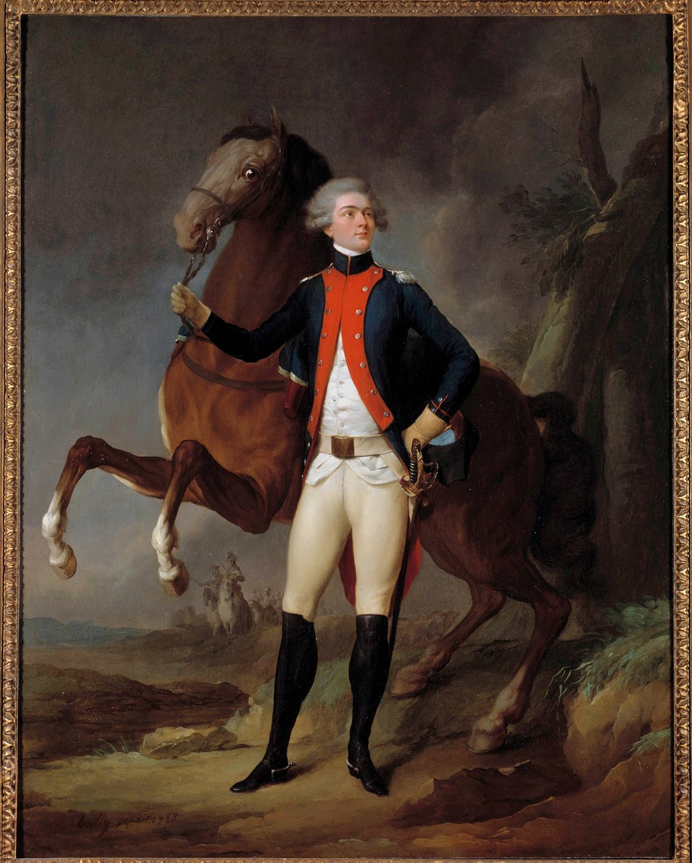 Portrait of Marie Gilbert Mottier, Marquis de La Fayette by Louis Leopold Boilly
