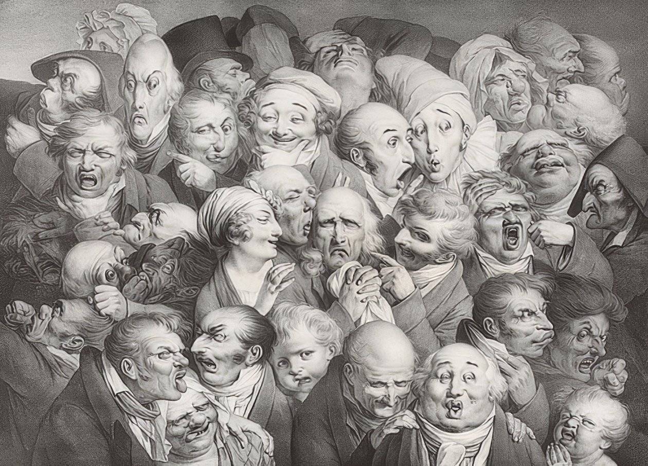 Meeting of 35 Various Heads. 1825 by Louis Leopold Boilly