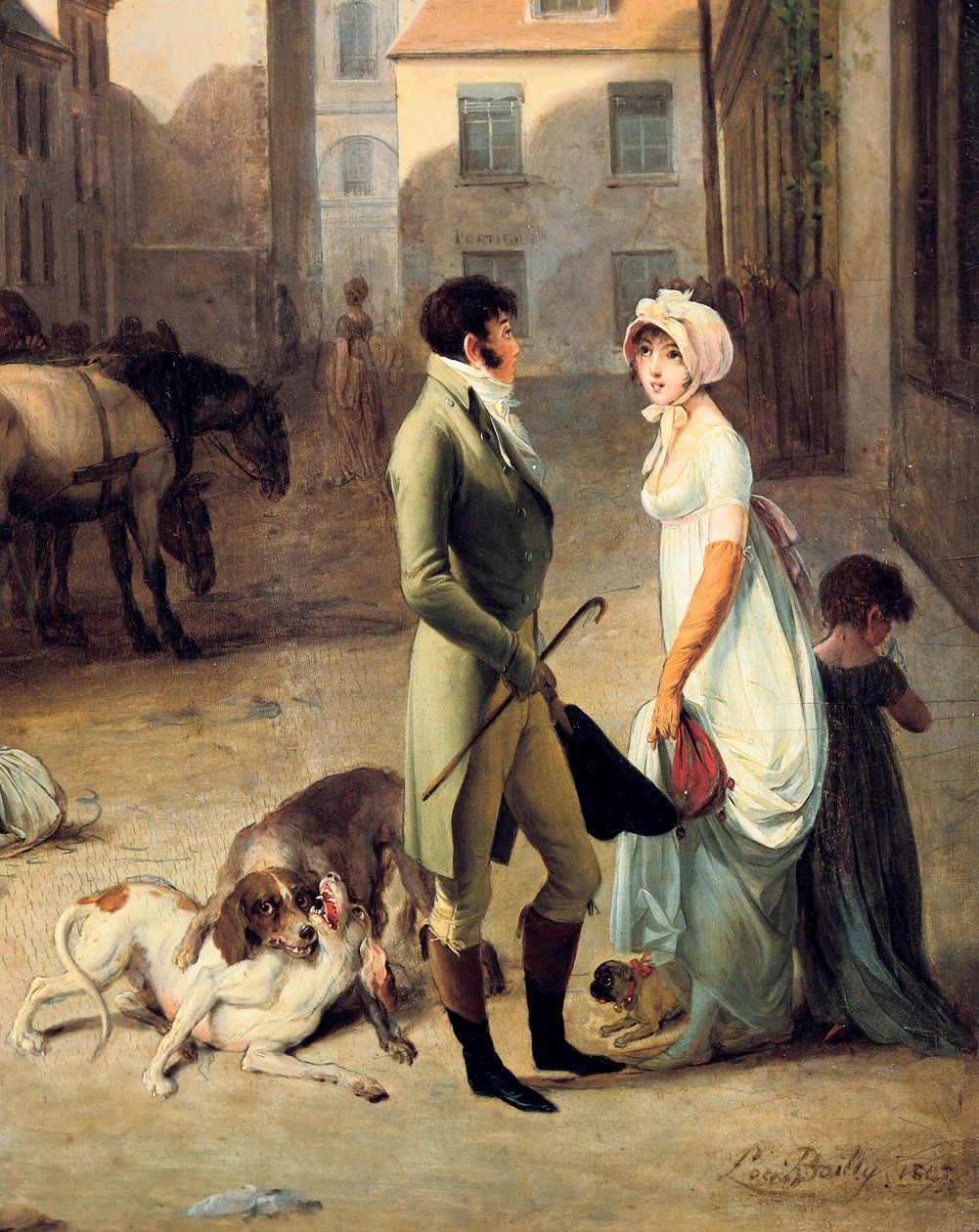 The Arrival of a Stage Coach at the Terminus (detail) by Louis Leopold Boilly