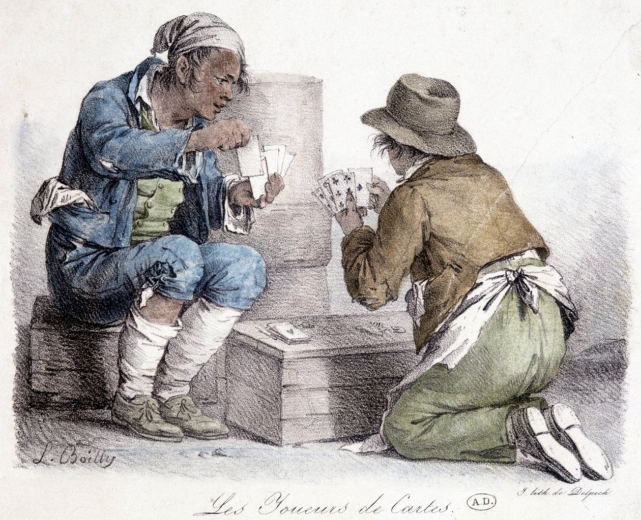 The card players, engraving by L. Boilly, circa 1820 by Louis Leopold Boilly