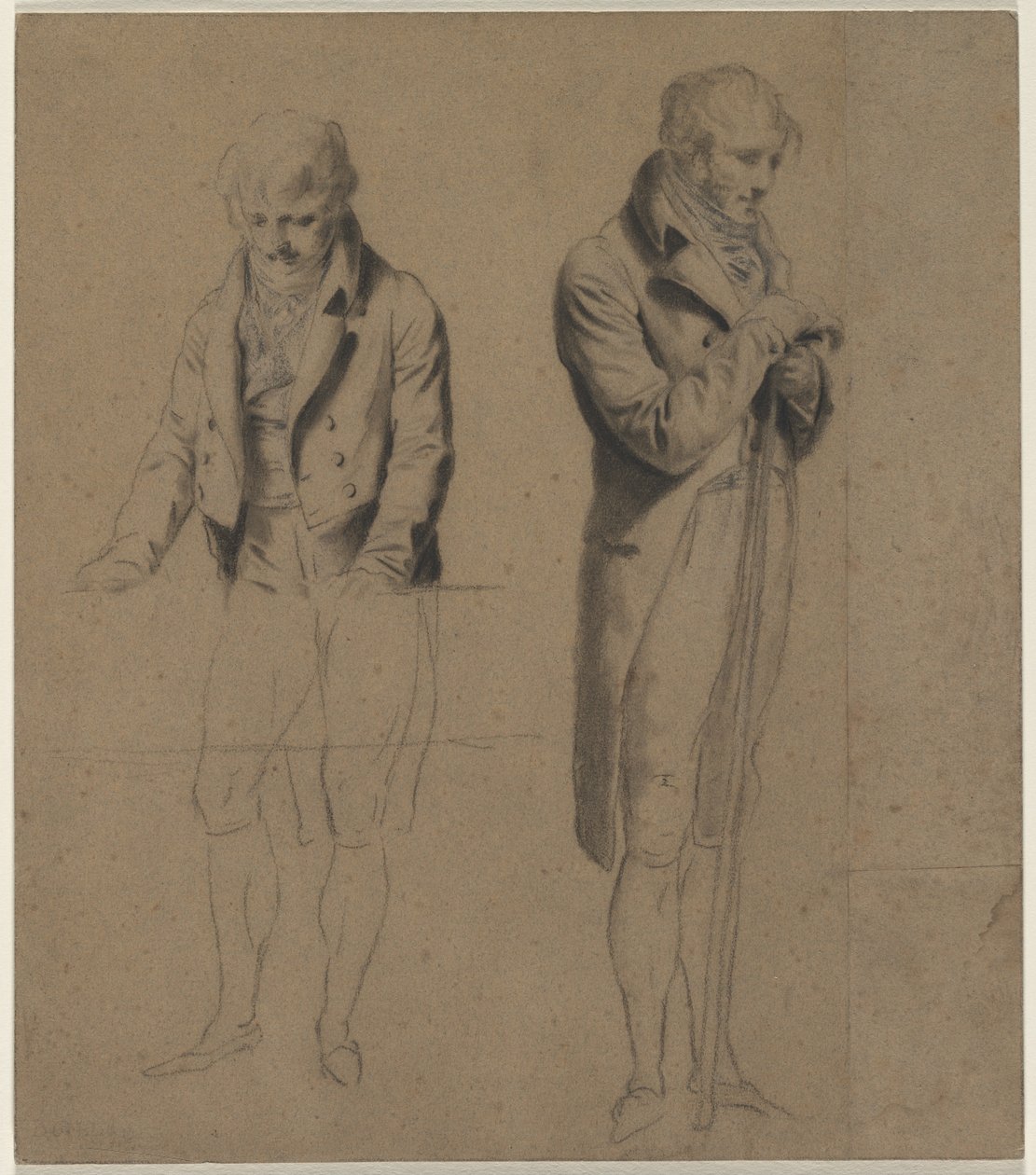 Two Standing Figures (Study for A Game of Billiards) by Louis Leopold Boilly