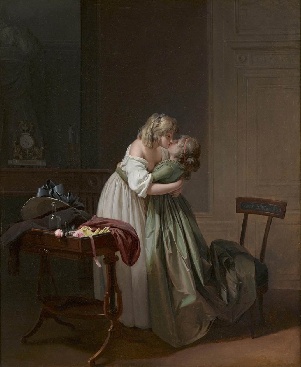 Two Young Women Kissing, ca 1790-1794 by Louis Leopold Boilly