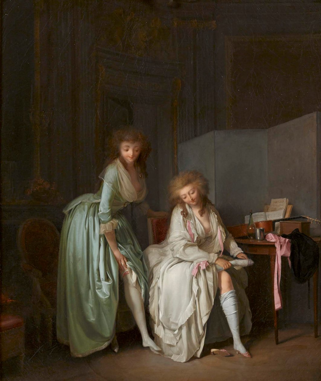 Comparing Little Feet by Louis Leopold Boilly