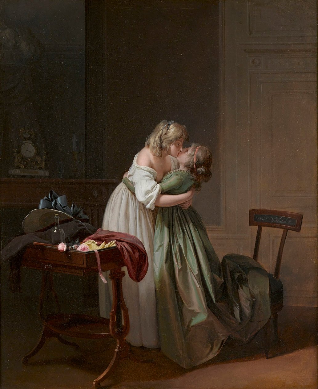 Two Young Women Kissing by Louis Leopold Boilly