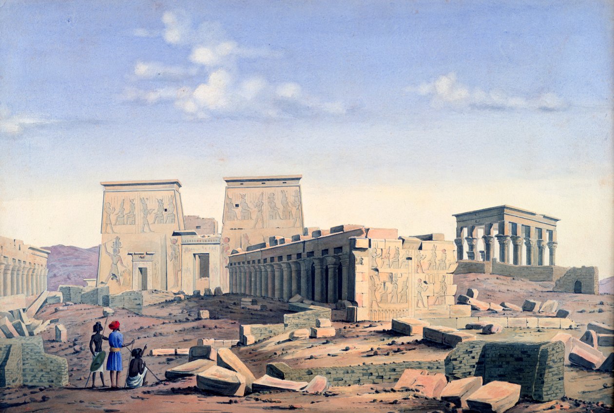 Grand Temple of Isis, c. 1846 by Louis M. A. Linant de Bellefonds,