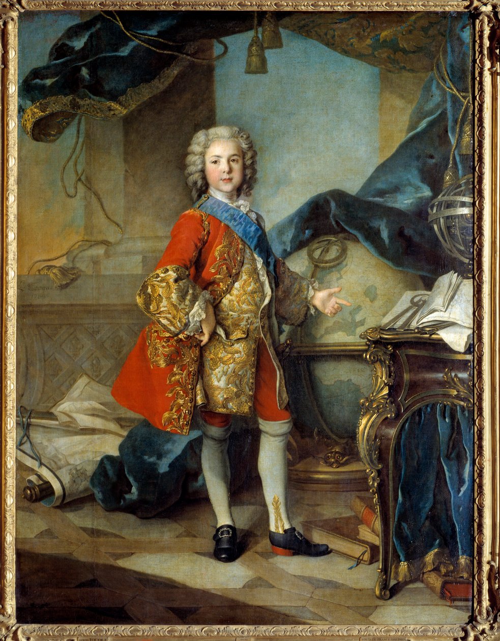 Portrait of the Dauphin Louis de France, son of Louis XV, in his study studio by Louis Tocqué