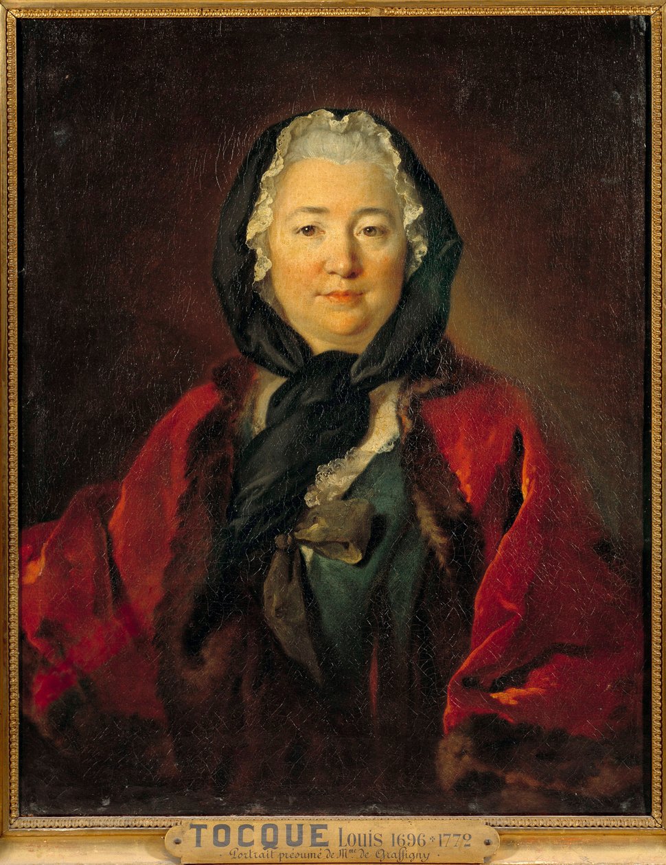 Presumed Portrait of Madame de Graffigny, French Writer by Louis Tocqué