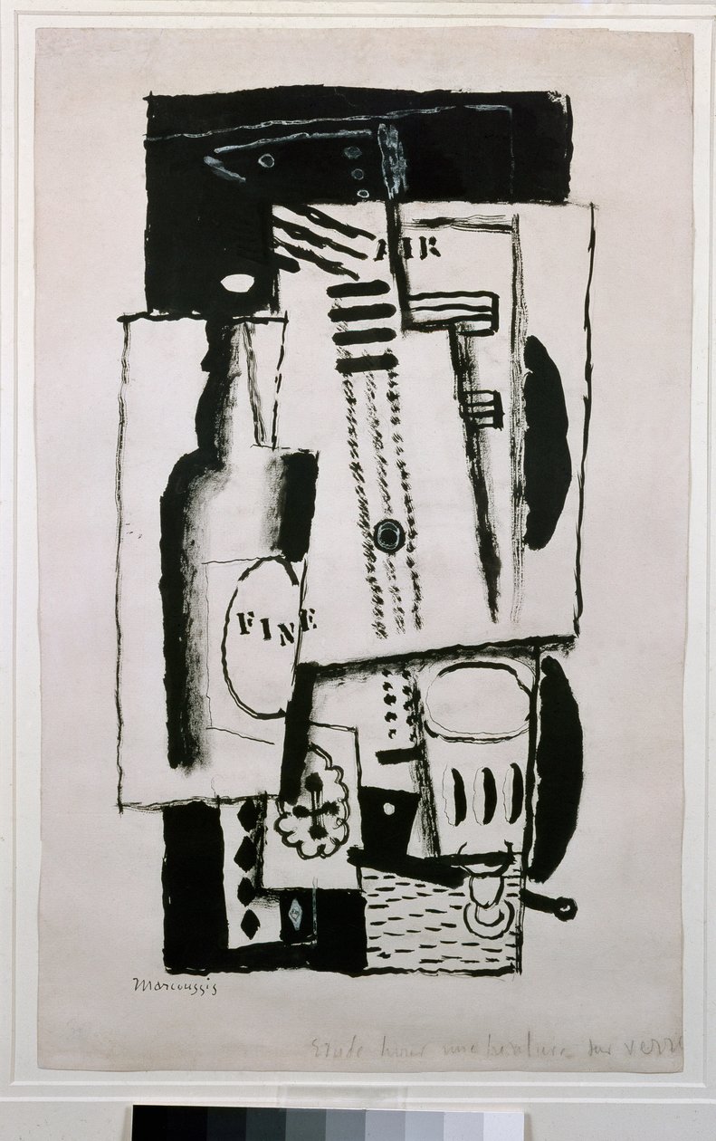 Still life, study for a painting on glass by Louis Marcoussis
