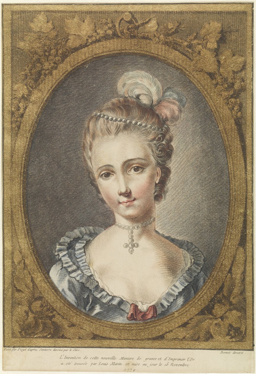 Bust of a Young Woman with Pearl Necklace by Louis Marin Bonnet
