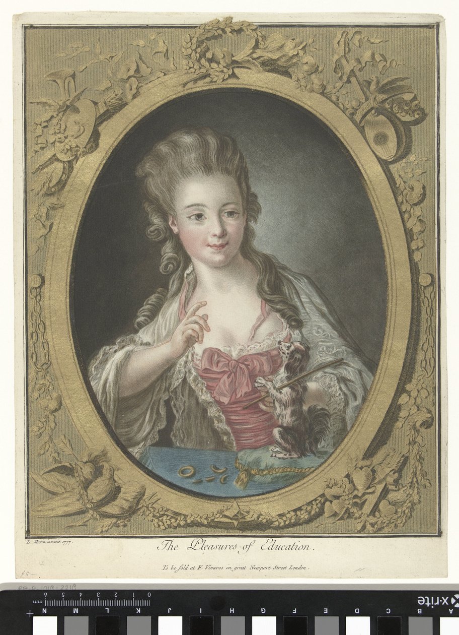 Young Woman with a Puppy by Louis Marin Bonnet