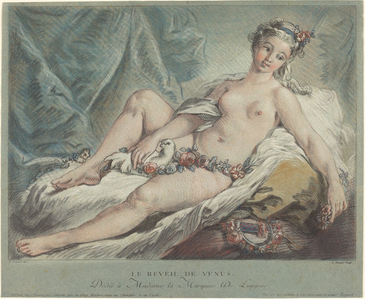 Venus Rising by Louis Marin Bonnet after François Boucher