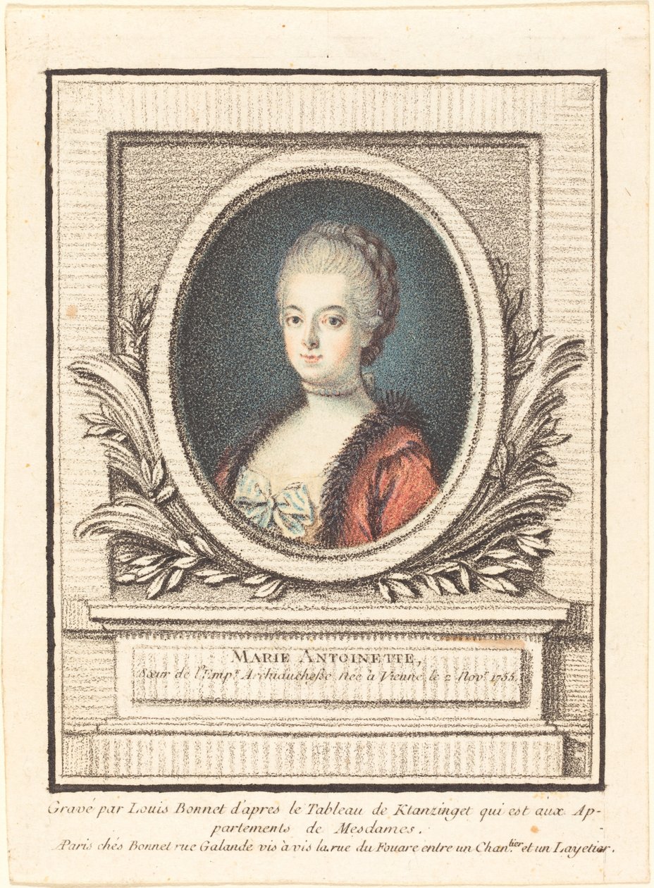 Marie-Antoinette, Dauphine by Louis Marin Bonnet after Joseph Kranzinger