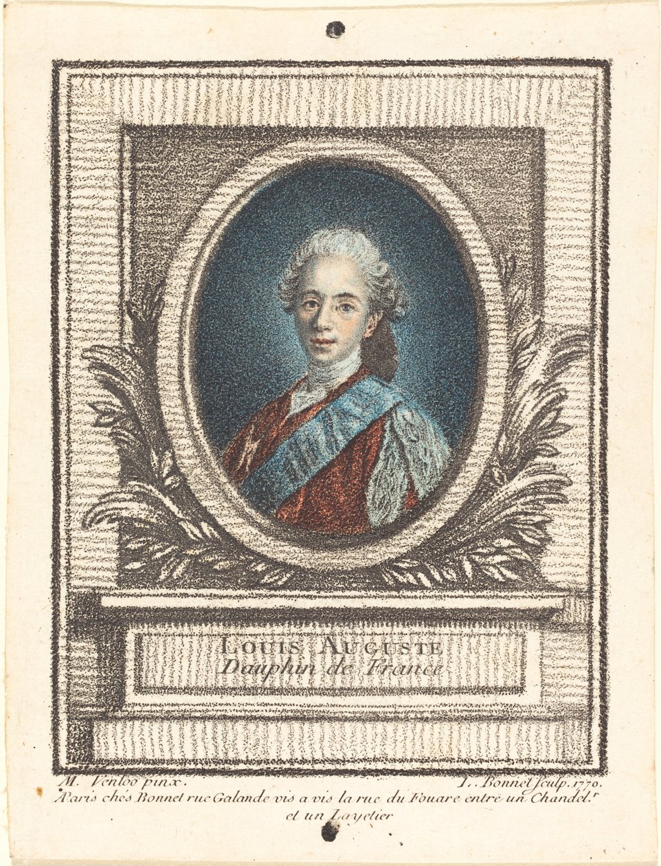 Louis-Auguste, Dauphin of France by Louis Marin Bonnet after Louis Michel Van Loo