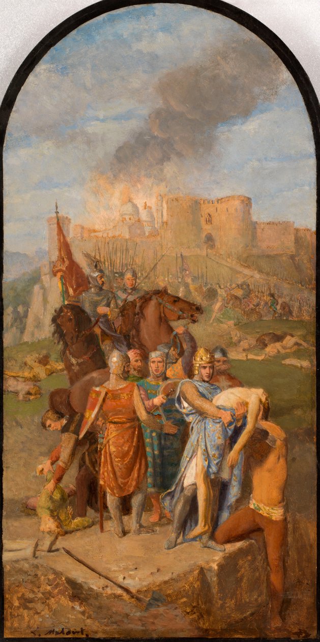 Sketch for the Saint-Sulpice church: Saint Louis buries the plague by Louis Matout