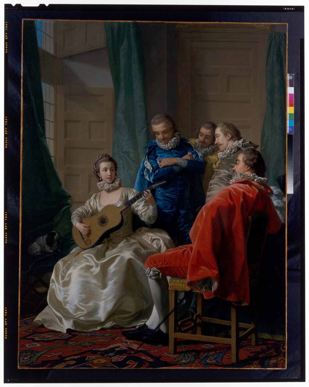 A Spanish Woman Playing the Guitar by Louis Michel van Loo