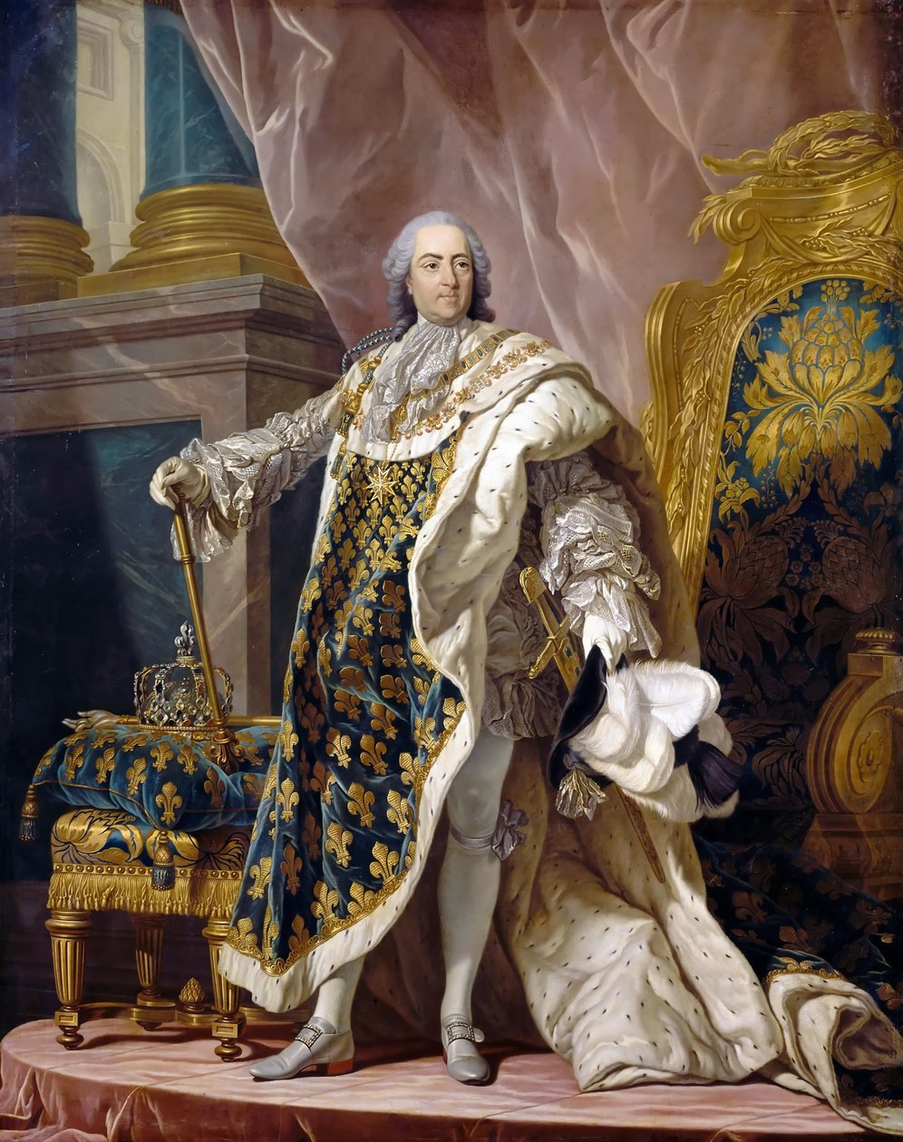 Portrait of Louis XV in His Royal Costume by Louis Michel van Loo