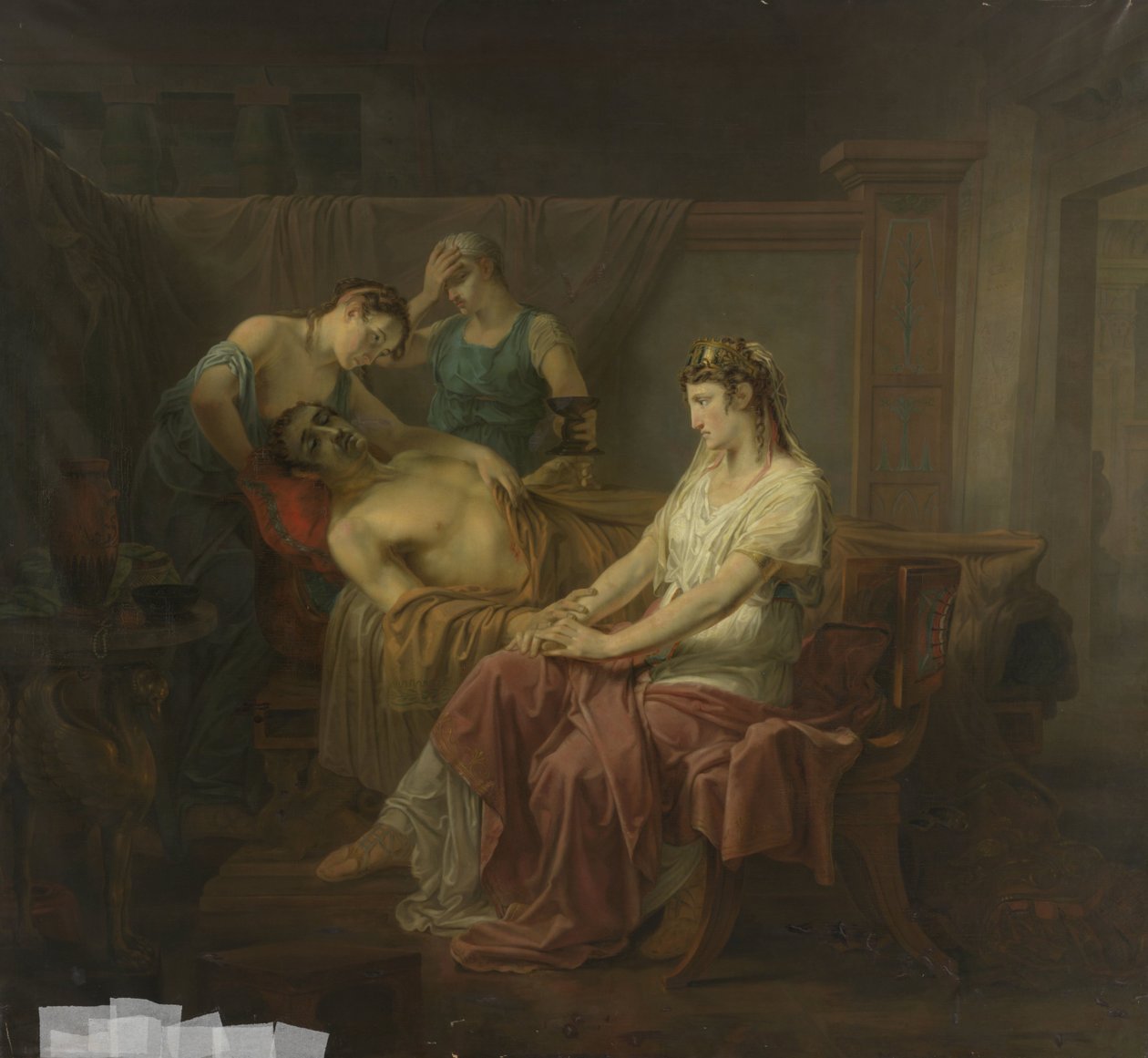 The Mortally Wounded Mark Anthony with Cleopatra by Louis Moritz