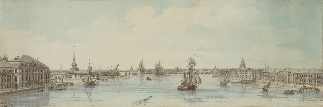 View of the banks of the river Neva between the Winter Palace and the Academy of Sciences by Louis-Nicolas de Lespinasse