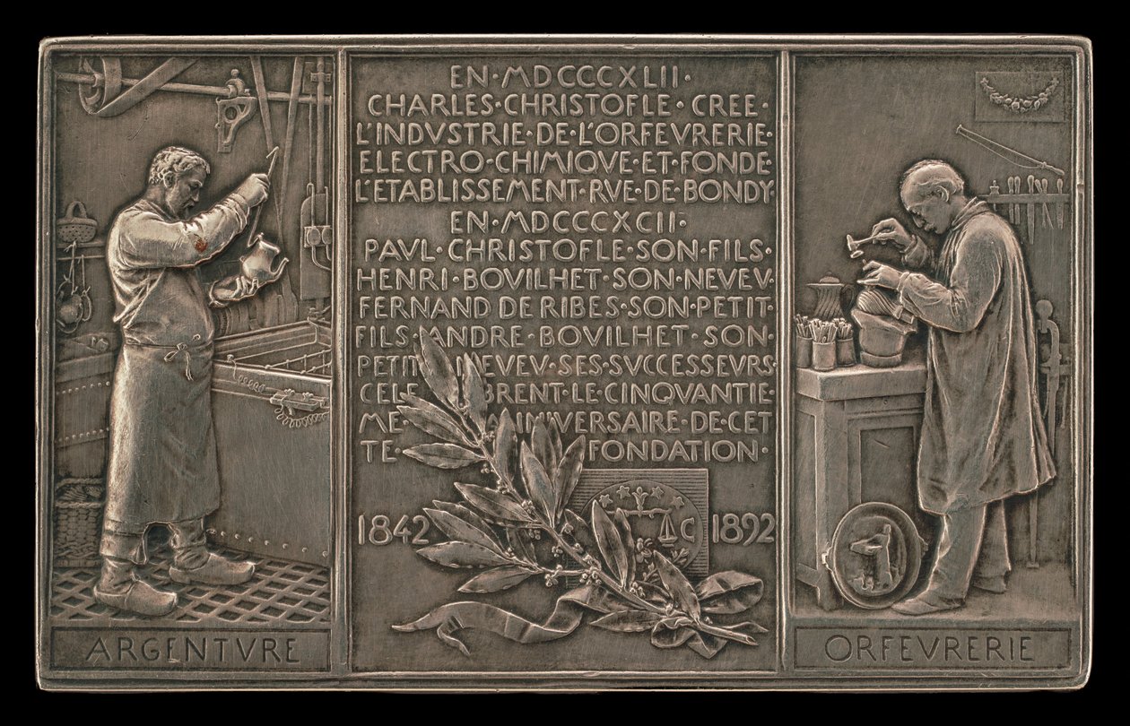 Fiftieth Anniversary of the Christofle Company, 1842-1892 (reverse) by Louis Oscar Roty